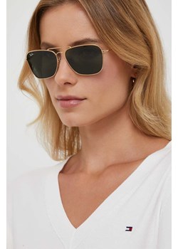 Ray-Ban okulary przeciwsłoneczne CARAVAN REVERSE kolor złoty 0RBR0102S ze sklepu PRM w kategorii Okulary przeciwsłoneczne damskie - zdjęcie 166192226