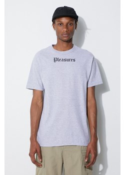 PLEASURES t-shirt bawełniany kolor szary z nadrukiem ze sklepu PRM w kategorii T-shirty męskie - zdjęcie 166192547