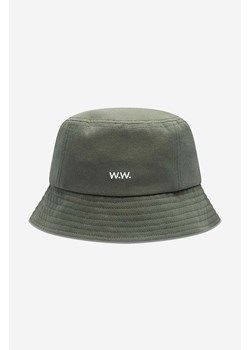 Wood Wood kapelusz bawełniany Ossian Bucket Hat 12240817-7083 BLACK kolor zielony bawełniany 12240817.7083-DUSTYGREEN ze sklepu PRM w kategorii Kapelusze męskie - zdjęcie 166192758