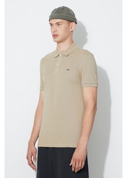 Lacoste polo bawełniane kolor beżowy ze sklepu PRM w kategorii T-shirty męskie - zdjęcie 166193318