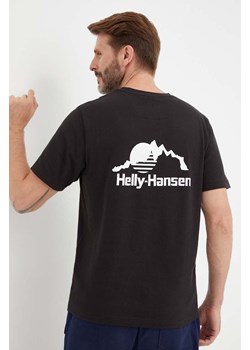Helly Hansen t-shirt bawełniany YU PATCH T-SHIRT kolor czarny z aplikacją 53391 ze sklepu PRM w kategorii T-shirty męskie - zdjęcie 166193698