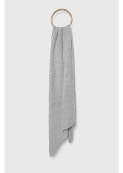 Samsoe Samsoe szalik wełniany kolor szary gładki ze sklepu PRM w kategorii Szaliki męskie - zdjęcie 166193805