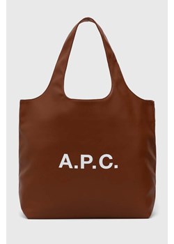 A.P.C. torba Ninon kolor brązowy ze sklepu PRM w kategorii Torby materiałowe - zdjęcie 166194018