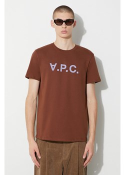 A.P.C. t-shirt bawełniany Vpc Kolor kolor brązowy z nadrukiem ze sklepu PRM w kategorii T-shirty męskie - zdjęcie 166194038