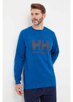 Helly Hansen bluza bawełniana męska kolor niebieski z nadrukiem 34000-597 ze sklepu PRM w kategorii Bluzy męskie - zdjęcie 166194107