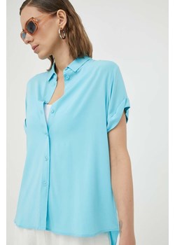 Samsoe Samsoe koszula MAJAN damska kolor niebieski regular z kołnierzykiem klasycznym F19123672 ze sklepu PRM w kategorii Koszule damskie - zdjęcie 166194325