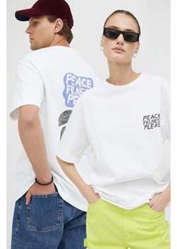 Samsoe Samsoe t-shirt bawełniany kolor biały z nadrukiem ze sklepu PRM w kategorii T-shirty męskie - zdjęcie 166194378