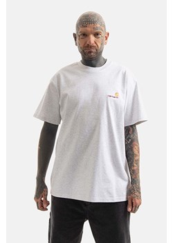 Carhartt WIP t-shirt bawełniany S/S American Script kolor szary gładki I029956. ze sklepu PRM w kategorii T-shirty męskie - zdjęcie 166194488