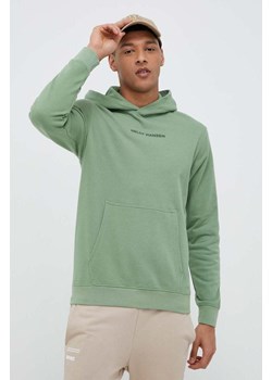 Helly Hansen bluza męska kolor zielony z kapturem z aplikacją 53924-699 ze sklepu PRM w kategorii Bluzy męskie - zdjęcie 166194629