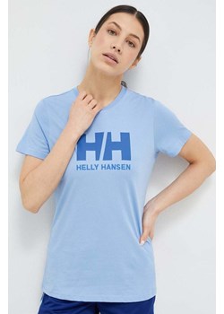 Helly Hansen t-shirt bawełniany kolor niebieski 34112-001 ze sklepu PRM w kategorii Bluzki damskie - zdjęcie 166194665