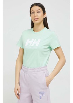 Helly Hansen t-shirt bawełniany kolor zielony 34112-001 ze sklepu PRM w kategorii Bluzki damskie - zdjęcie 166194667