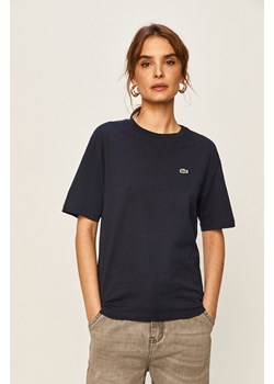 Lacoste t-shirt bawełniany kolor granatowy TF5441-001 ze sklepu PRM w kategorii Bluzki damskie - zdjęcie 166194709