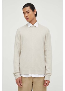 Samsoe Samsoe sweter wełniany SYLLI męski kolor beżowy M20500076 ze sklepu PRM w kategorii Swetry męskie - zdjęcie 166194739