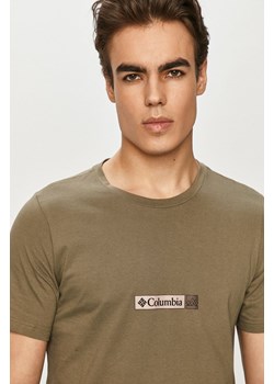 Columbia t-shirt bawełniany Rapid Ridge Back Graphic kolor zielony z nadrukiem ze sklepu PRM w kategorii T-shirty męskie - zdjęcie 166194977
