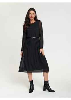 Sinsay - Sukienka midi z paskiem - czarny ze sklepu Sinsay w kategorii Sukienki - zdjęcie 166197678