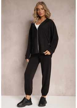 Czarny Komplet Dresowy z Bluzą i Spodniami Deparisa ze sklepu Renee odzież w kategorii Dresy damskie - zdjęcie 166199545