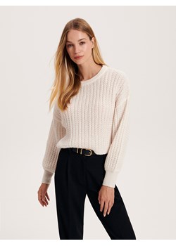 Reserved - Sweter w prążek - kremowy ze sklepu Reserved w kategorii Swetry damskie - zdjęcie 166201179