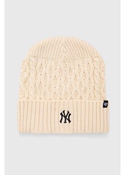47 brand czapka MLB New York Yankees kolor beżowy ze sklepu ANSWEAR.com w kategorii Czapki zimowe męskie - zdjęcie 166202236
