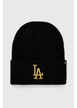 47 brand czapka MLB Los Angeles Dodgers kolor czarny z grubej dzianiny ze sklepu ANSWEAR.com w kategorii Czapki zimowe męskie - zdjęcie 166202245