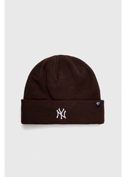 47 brand czapka New York Yankees Randle kolor brązowy z grubej dzianiny ze sklepu ANSWEAR.com w kategorii Czapki zimowe męskie - zdjęcie 166202248