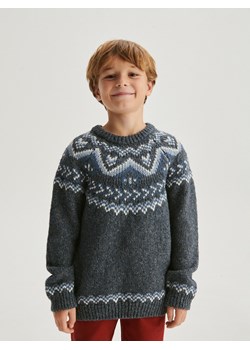 Reserved - Żakardowy sweter - granatowy ze sklepu Reserved w kategorii Swetry chłopięce - zdjęcie 166206486