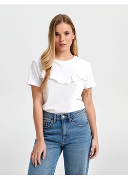 Sinsay - Koszulka z falbaną - biały ze sklepu Sinsay w kategorii Bluzki damskie - zdjęcie 166212959