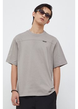 G-Star Raw t-shirt bawełniany męski kolor szary gładki ze sklepu ANSWEAR.com w kategorii T-shirty męskie - zdjęcie 166218026