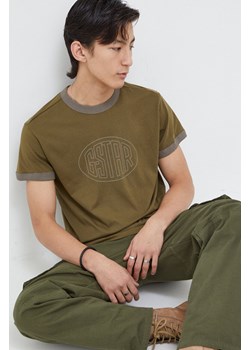 G-Star Raw t-shirt bawełniany męski kolor zielony z nadrukiem ze sklepu ANSWEAR.com w kategorii T-shirty męskie - zdjęcie 166218305