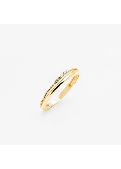 pierścionek z białymi cyrkoniami złoty ze sklepu ANIA KRUK w kategorii Pierścionki - zdjęcie 166220808