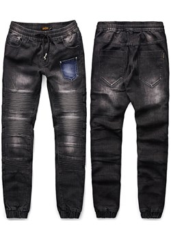 Spodnie jeansowe męskie joggery czarne Recea ze sklepu Recea.pl w kategorii Jeansy męskie - zdjęcie 166220917