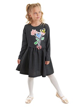 Denokids Sukienka &quot;Flower Bouquet&quot; w kolorze antracytowym ze sklepu Limango Polska w kategorii Sukienki dziewczęce - zdjęcie 166221976