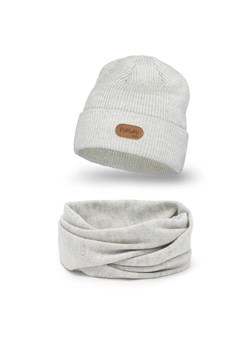 PaMaMi Komplet dziecięcy - Modna czapka i komin - Off-White ze sklepu JK-Collection w kategorii Komplety czapka i szalik damskie - zdjęcie 166222695