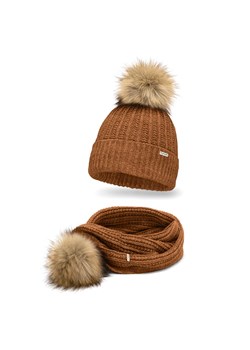 Ciepły komplet damski czapka i szalik ze sklepu JK-Collection w kategorii Komplety czapka i szalik damskie - zdjęcie 166224385