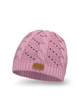 PaMaMi Ażurowa czapka dziecięca - Różowa ze sklepu JK-Collection w kategorii Czapki dziecięce - zdjęcie 166224436
