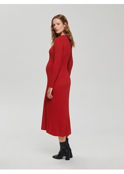 Reserved - Sukienka maxi z metaliczną nicią - czerwony ze sklepu Reserved w kategorii Sukienki ciążowe - zdjęcie 166225775