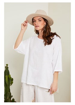 Le Monde du Lin Lniana koszulka w kolorze białym ze sklepu Limango Polska w kategorii Bluzki damskie - zdjęcie 166229169
