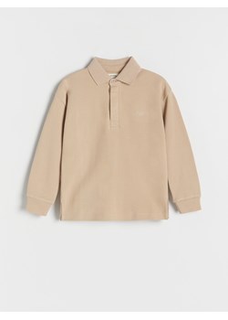 Reserved - Longsleeve polo oversize - beżowy ze sklepu Reserved w kategorii T-shirty chłopięce - zdjęcie 166238899