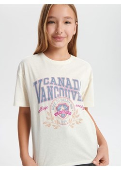 Sinsay - Koszulka - kremowy ze sklepu Sinsay w kategorii Bluzki dziewczęce - zdjęcie 166243467