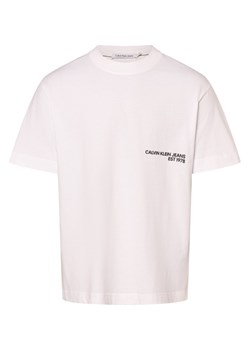 Calvin Klein Jeans T-shirt męski Mężczyźni Bawełna biały nadruk ze sklepu vangraaf w kategorii T-shirty męskie - zdjęcie 166248095