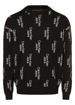 Calvin Klein Jeans Sweter męski Mężczyźni Bawełna czarny wzorzysty ze sklepu vangraaf w kategorii Swetry męskie - zdjęcie 166248096
