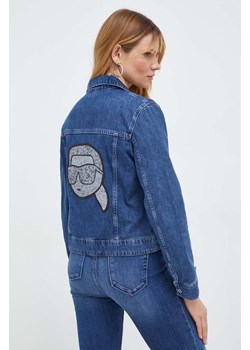 Karl Lagerfeld kurtka jeansowa damska kolor niebieski przejściowa ze sklepu ANSWEAR.com w kategorii Kurtki damskie - zdjęcie 166249079