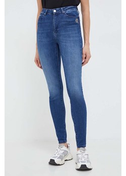 Karl Lagerfeld jeansy damskie kolor niebieski ze sklepu ANSWEAR.com w kategorii Jeansy damskie - zdjęcie 166249086