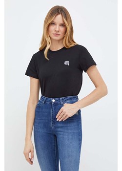 Karl Lagerfeld t-shirt bawełniany damski kolor czarny ze sklepu ANSWEAR.com w kategorii Bluzki damskie - zdjęcie 166249105