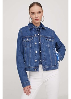 Karl Lagerfeld Jeans kurtka jeansowa damska kolor niebieski przejściowa ze sklepu ANSWEAR.com w kategorii Kurtki damskie - zdjęcie 166249745