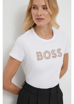 BOSS t-shirt damski kolor biały ze sklepu ANSWEAR.com w kategorii Bluzki damskie - zdjęcie 166250096