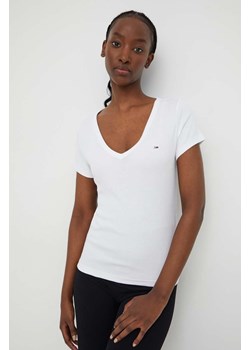 Tommy Jeans t-shirt damski kolor biały DW0DW17385 ze sklepu ANSWEAR.com w kategorii Bluzki damskie - zdjęcie 166250146