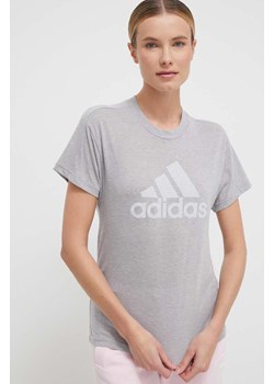 adidas t-shirt damski kolor szary IC0501 ze sklepu ANSWEAR.com w kategorii Bluzki damskie - zdjęcie 166250268