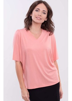 Koszulka damska oversize bluzka krótki rękaw różowa 103796, Kolor róż pudrowy, Rozmiar M, Wadima ze sklepu Primodo w kategorii Bluzki damskie - zdjęcie 166253748