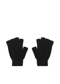 Cropp - Czarne dzianinowe mitenki - czarny ze sklepu Cropp w kategorii Rękawiczki damskie - zdjęcie 166257388