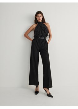 Reserved - Spodnie z ozdobnym paskiem - czarny ze sklepu Reserved w kategorii Spodnie damskie - zdjęcie 166259918